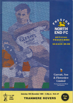 Preston North End v Tranmere Rovers Match Programme 1989-11-18